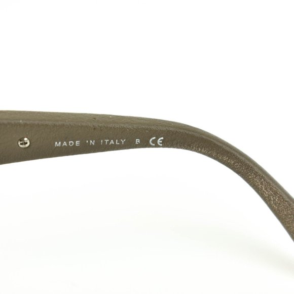 CHANEL "Chain": Taupe Leather CC Sunglasses (kt) - Picture 8 of 10